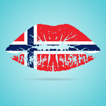 Norway Flag Lipstick On The Lipsのイラスト素材