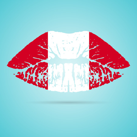 Peru Flag Lipstick On The Lipsのイラスト素材