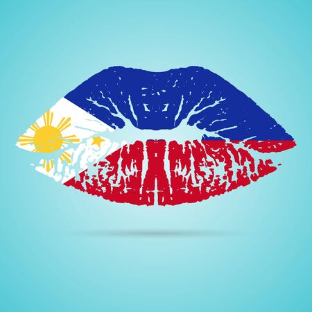 Philippines Flag Lipstick On The Lipsのイラスト素材
