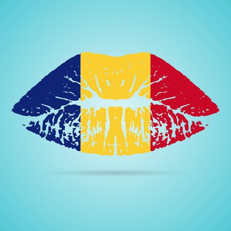 Romania Flag Lipstick On The Lipsのイラスト素材