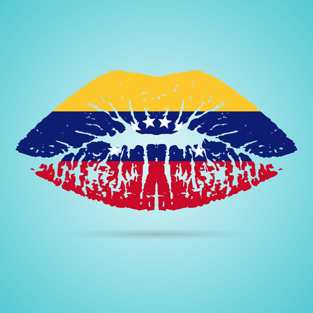Venezuela Flag Lipstick On The Lipsのイラスト素材