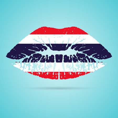 Thailand Flag Lipstick On The Lipsのイラスト素材