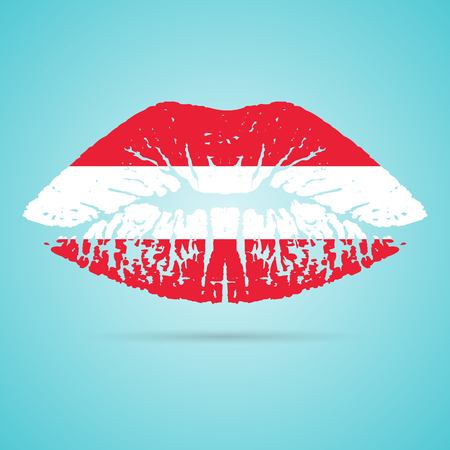 Austria Flag Lipstick On The Lipsのイラスト素材