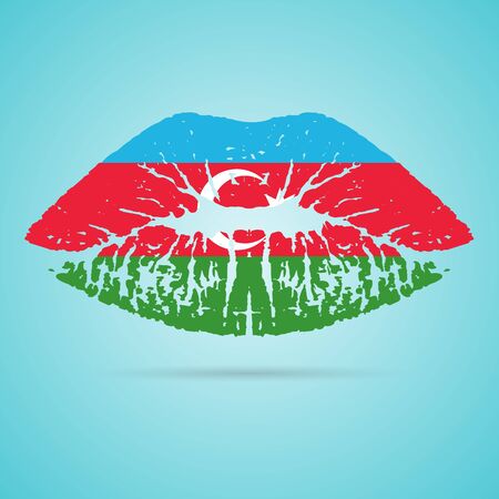 Azerbaijan Flag Lipstick On The Lipsのイラスト素材