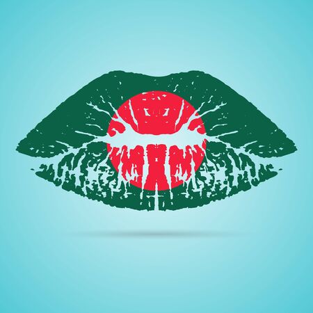 Bangladesh Flag Lipstick On The Lipsのイラスト素材