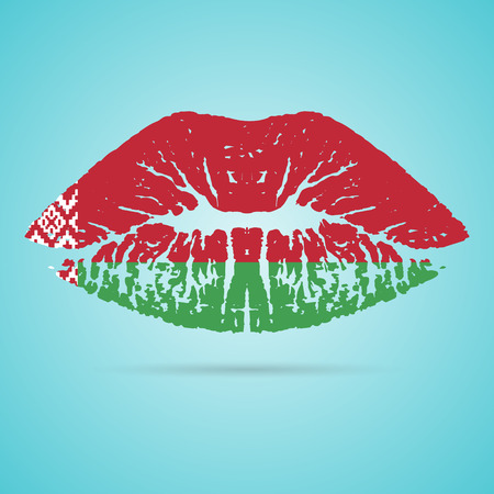 Belarus Flag Lipstick On The Lipsのイラスト素材