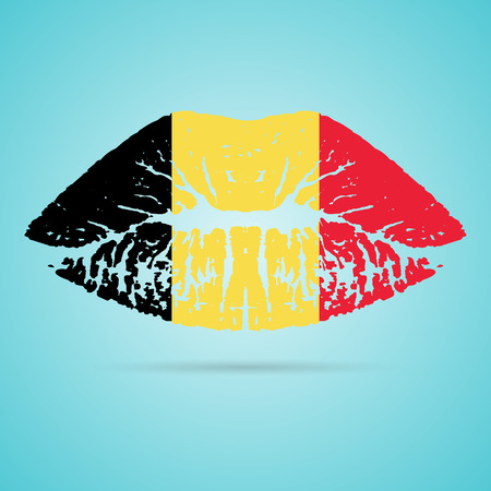 Belgium Flag Lipstick On The Lipsのイラスト素材