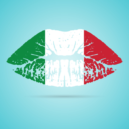 Italy Flag Lipstick On The Lipsのイラスト素材