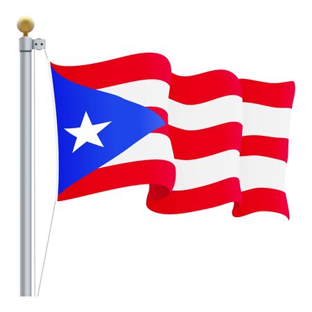Waving Puerto Rico Flagのイラスト素材