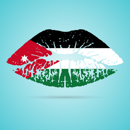 Jordan Flag Lipstick On The Lipsのイラスト素材