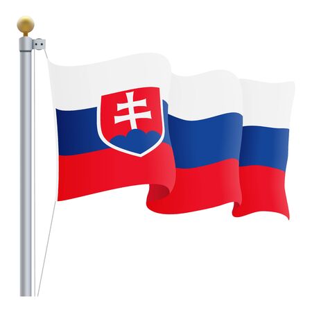 Waving Slovakia Flagのイラスト素材