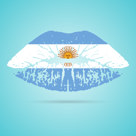 Argentina Flag Lipstick On The Lipsのイラスト素材