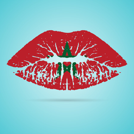 Morocco Flag Lipstick On The Lipsのイラスト素材