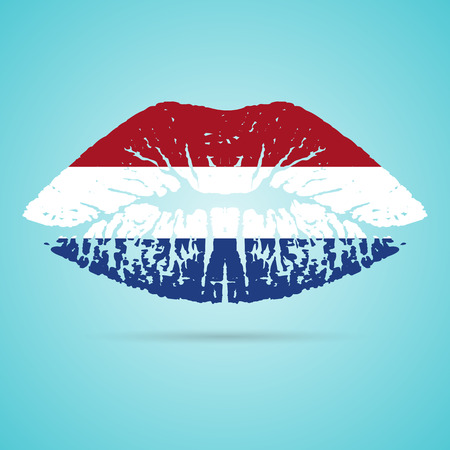 Netherlands Flag Lipstick On The Lipsのイラスト素材