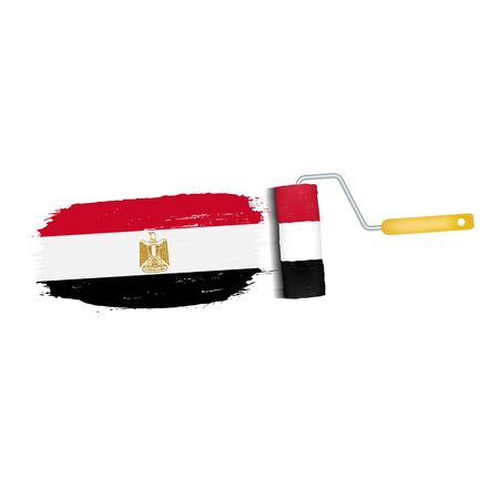 Brush stroke of Egypt national flag icon.のイラスト素材