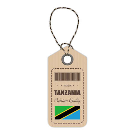 Tanzania flag hang tag design.のイラスト素材