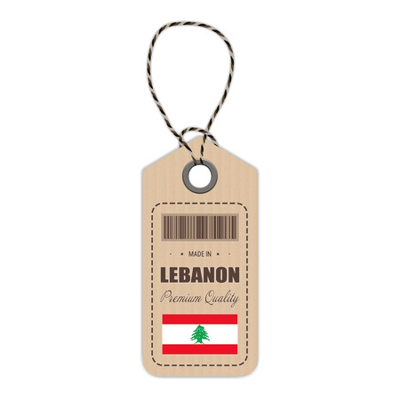Lebanon flag hang tag design.のイラスト素材