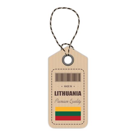 Lithuania flag hang tag design.のイラスト素材