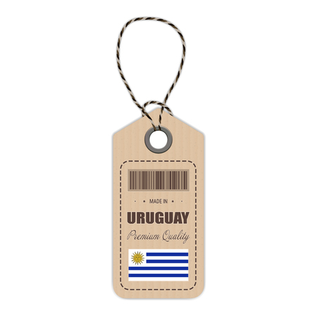 Uruguay flag hang tag design.のイラスト素材
