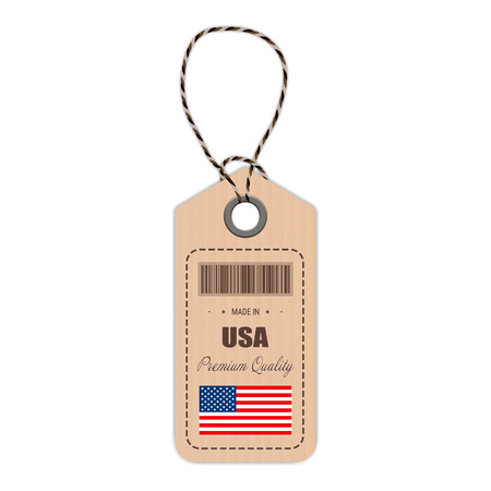 USA flag hang tag design.のイラスト素材