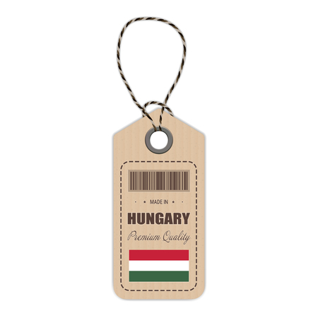 Hungary flag hang tag design.のイラスト素材