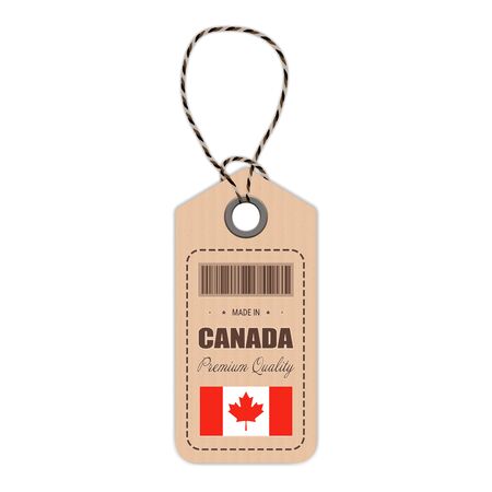 Hang Tag Made In Canada With Flag Icon Isolated On A White Background.のイラスト素材
