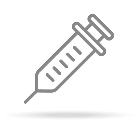 Vaccination Icon In Trendy Thin Line Style Isolated On White Background. Medical Symbol For Your Design, Apps, Logo, UI. Vector Illustration, Eps10.のイラスト素材
