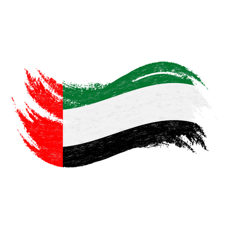 National Flag Of United Arab Emirates, Designed Using Brush Strokes,Isolated On A White Background. Vector Illustration. Use For Brochures, Printed Materials, Logos, Independence Day.の写真素材