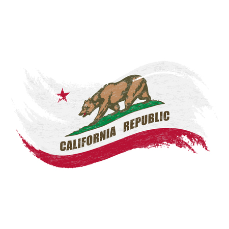 National Flag Of California, Designed Using Brush Strokes Isolated On A White Background. Vector Illustration. Use For Brochures, Printed Materials, Logos, Independence Day.のイラスト素材