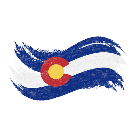 National Flag Of Colorado, Designed Using Brush Strokes Isolated On A White Background. Vector Illustration. Use For Brochures, Printed Materials, Logos, Independence Day.のイラスト素材