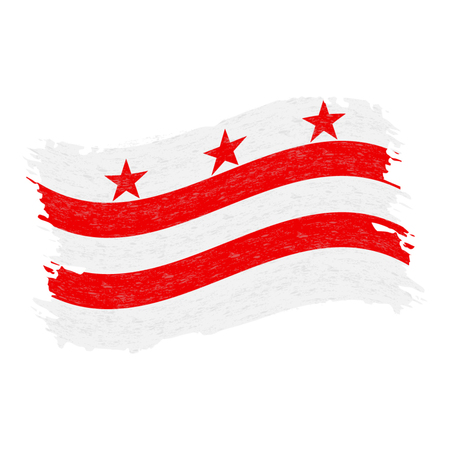 Flag of Columbia. Grunge Abstract Brush Stroke Isolated On A White Background. Vector Illustration. National Flag In Grungy Style. Use For Brochures, Printed Materials, Logos, Independence Dayのイラスト素材