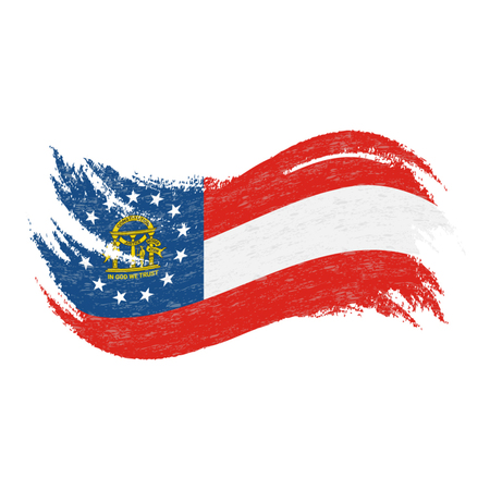 National Flag Of Georgia, Designed Using Brush Strokes Isolated On A White Background. Vector Illustration. Use For Brochures, Printed Materials, Logos, Independence Day.のイラスト素材