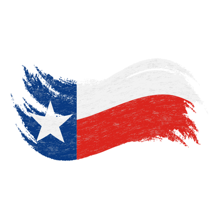 National Flag Of Texas, Designed Using Brush Strokes Isolated On A White Background. Vector Illustration. Use For Brochures, Printed Materials, Logos, Independence Day.のイラスト素材