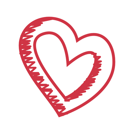 Heart Pattern Hand Drawn Heart Sketch Isolated On A White Background. Vector Sketch Style Illustration. Unique Pattern Design For Happy Valentines Day Greeting Card, Brochures, Web, Printed Materials, Logosのイラスト素材