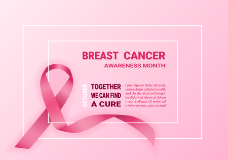 Breast Cancer Awareness. Pink Ribbon Design Isolated On A Background. Vector Illustration. Healthcare Concept.のイラスト素材