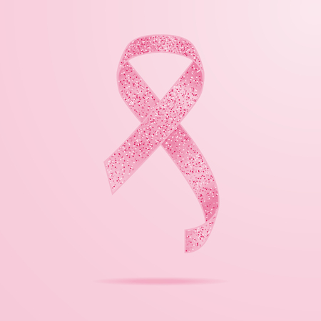 Realistic Pink Ribbon, Breast Cancer Awareness Symbol Isolated On A Background. Vector Illustration. Healthcare Concept.のイラスト素材