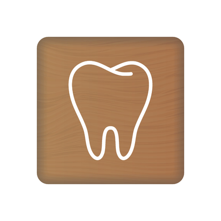 Human Tooth Icon. An Internal Organ Vector. Human Anatomy Illustration. Sign Symbol For Medical Presentation On Wooden Blocks Isolated On A White Background. Vector Illustration. Healthcare Concept.のイラスト素材