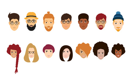 Beautiful people avatars collection. Vector illustration, eps 10のイラスト素材