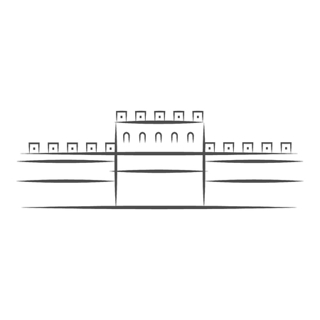 Great Wall of China icon vector from China collection. Thin line Great Wall of China outline icon vector illustration. Linear symbol for use on web and mobile apps, logo, print media. Eps 10のイラスト素材