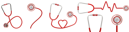 Vector stethoscope icons design on whitee background, eps 10のイラスト素材