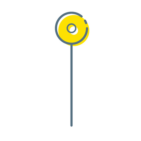 Push pin line icon, outline vector sign, linear style pictogram isolated on white. Pushpin symbol, logo illustration. Eps 10のイラスト素材