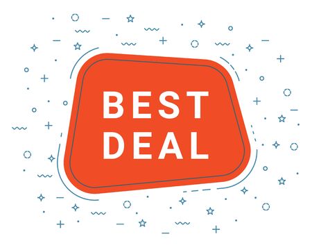 Red Best Deal Speech Bubble. Loudspeaker. Illustrations For Promotion Marketing For Prints And Posters, Menu Design, Shop Cards, Cafe, Restaurant Badges, Tags, Packaging etc. eps 10のイラスト素材