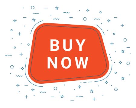 Buy Now Speech Bubble Banner Sign, Design Template. Business Label Promo Offer.のイラスト素材