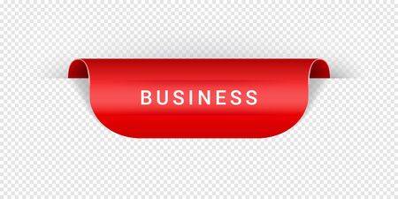 Business Vector Sticker, Tag, Banner, Label, Sign Or Ribbon Realistic Red Origami Style Vector Paper Ribbon For Web Banner Or Print Poster.のイラスト素材