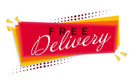 Free Delivery Banner Template Design.のイラスト素材