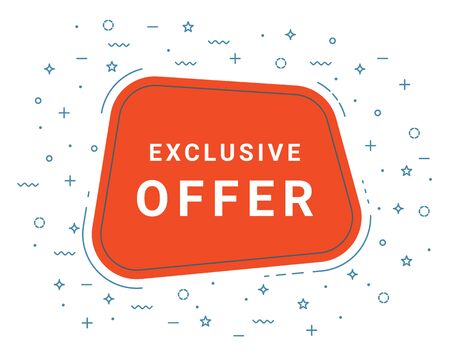 Exclusive Offer Speech Bubble Banner Sign, Design Template. Business Label Promo Offer.のイラスト素材