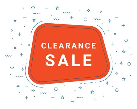 Clearance Sale Speech Bubble Banner Sign, Design Template. Business Label Promo Offer. Eps 10のイラスト素材