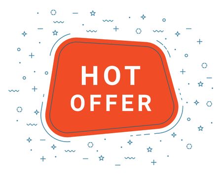 Hot Offer Speech Bubble Banner Sign, Design Template. Business Label Promo Offer. Eps 10のイラスト素材
