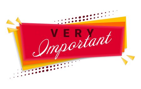 Important Banner Template Design. Vector Illustration.のイラスト素材