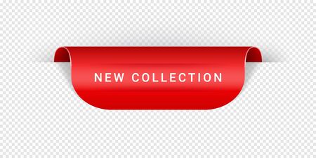 New Collection Vector Sticker, Tag, Banner, Label, Sign Or Ribbon Realistic Red Origami Style Vector Paper Ribbon For Web Banner Or Print Poster.のイラスト素材